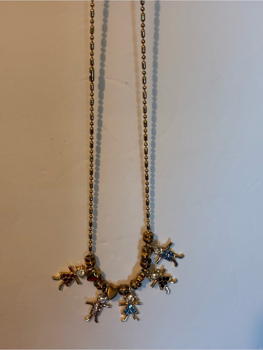 Swarovski Gold Tone Necklace with Red, Blue, Black and Clear Accents - Picture 2 of 5